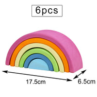 Baby Large Rainbow Stacker Stacking Waldorf Dolls Games Kids Creative Building Blocks Montessori Educational Wooden Toy Children