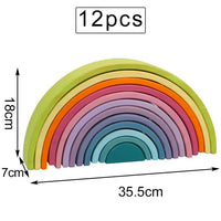 Baby Large Rainbow Stacker Stacking Waldorf Dolls Games Kids Creative Building Blocks Montessori Educational Wooden Toy Children