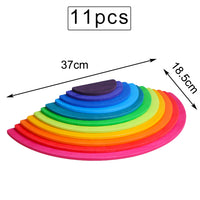 Baby Large Rainbow Stacker Stacking Waldorf Dolls Games Kids Creative Building Blocks Montessori Educational Wooden Toy Children