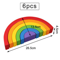 Baby Large Rainbow Stacker Stacking Waldorf Dolls Games Kids Creative Building Blocks Montessori Educational Wooden Toy Children