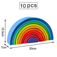 Baby Large Rainbow Stacker Stacking Waldorf Dolls Games Kids Creative Building Blocks Montessori Educational Wooden Toy Children