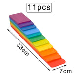 Baby Large Rainbow Stacker Stacking Waldorf Dolls Games Kids Creative Building Blocks Montessori Educational Wooden Toy Children