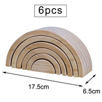 Baby Large Rainbow Stacker Stacking Waldorf Dolls Games Kids Creative Building Blocks Montessori Educational Wooden Toy Children