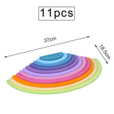 Baby Large Rainbow Stacker Stacking Waldorf Dolls Games Kids Creative Building Blocks Montessori Educational Wooden Toy Children