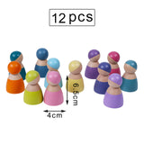 Baby Large Rainbow Stacker Stacking Waldorf Dolls Games Kids Creative Building Blocks Montessori Educational Wooden Toy Children