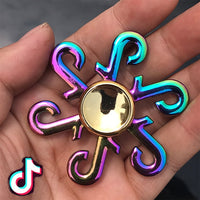 Colorful Fidget Spinner Metal Zinc Alloy Office Anxiety Relief Stress Fidget Gyro Toy Skull/snowflake Autism Toys for Children