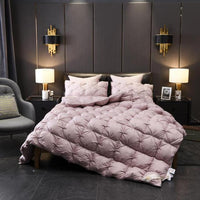 Luxurious White Goose Down Comforter Duvet Insert Bread Shape 100% Cotton Cover Blanket US Queen King Super King 104X91&quot;