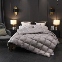 Luxurious White Goose Down Comforter Duvet Insert Bread Shape 100% Cotton Cover Blanket US Queen King Super King 104X91&quot;