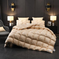 Luxurious White Goose Down Comforter Duvet Insert Bread Shape 100% Cotton Cover Blanket US Queen King Super King 104X91&quot;