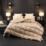 Luxurious White Goose Down Comforter Duvet Insert Bread Shape 100% Cotton Cover Blanket US Queen King Super King 104X91&quot;