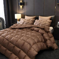 Luxurious White Goose Down Comforter Duvet Insert Bread Shape 100% Cotton Cover Blanket US Queen King Super King 104X91&quot;