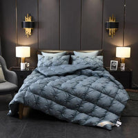 Luxurious White Goose Down Comforter Duvet Insert Bread Shape 100% Cotton Cover Blanket US Queen King Super King 104X91&quot;