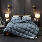 Luxurious White Goose Down Comforter Duvet Insert Bread Shape 100% Cotton Cover Blanket US Queen King Super King 104X91&quot;