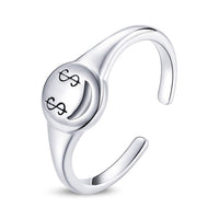 WOSTU Real 925 Sterling Silver Open Ring Finger Adjustable Size Wedding Rings For Women Engagement Fashion Silver Jewelry Gift