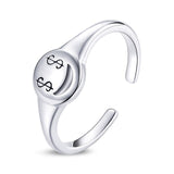 WOSTU Real 925 Sterling Silver Open Ring Finger Adjustable Size Wedding Rings For Women Engagement Fashion Silver Jewelry Gift