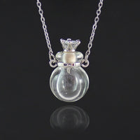 1PC Glass Heart Vial Cremation Pendant Necklace Ash Case Holder Keepsake Necklace Memorial Jewelry Urn Necklace for Ash