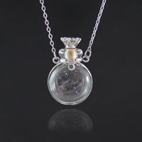 1PC Glass Heart Vial Cremation Pendant Necklace Ash Case Holder Keepsake Necklace Memorial Jewelry Urn Necklace for Ash