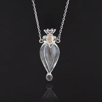 1PC Glass Heart Vial Cremation Pendant Necklace Ash Case Holder Keepsake Necklace Memorial Jewelry Urn Necklace for Ash