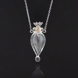 1PC Glass Heart Vial Cremation Pendant Necklace Ash Case Holder Keepsake Necklace Memorial Jewelry Urn Necklace for Ash