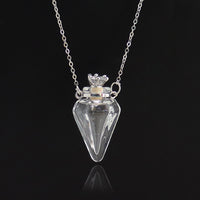 1PC Glass Heart Vial Cremation Pendant Necklace Ash Case Holder Keepsake Necklace Memorial Jewelry Urn Necklace for Ash