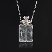 1PC Glass Heart Vial Cremation Pendant Necklace Ash Case Holder Keepsake Necklace Memorial Jewelry Urn Necklace for Ash