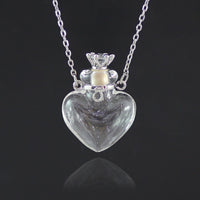 1PC Glass Heart Vial Cremation Pendant Necklace Ash Case Holder Keepsake Necklace Memorial Jewelry Urn Necklace for Ash
