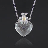 1PC Glass Heart Vial Cremation Pendant Necklace Ash Case Holder Keepsake Necklace Memorial Jewelry Urn Necklace for Ash