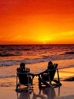 HUACAN Diamond Painting Full Drill Square Landscape 5D DIY Diamond Embroidery Seaside Sunset Picture Of Rhinestone Sunrise