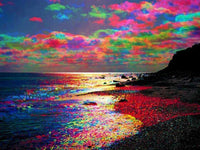 HUACAN Diamond Painting Full Drill Square Landscape 5D DIY Diamond Embroidery Seaside Sunset Picture Of Rhinestone Sunrise