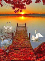 HUACAN Diamond Painting Full Drill Square Landscape 5D DIY Diamond Embroidery Seaside Sunset Picture Of Rhinestone Sunrise