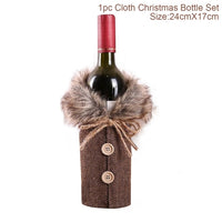 Christmas Bottle Cover Merry Christmas Decor For Home 2021 The Nightmare Before Christmas Ornments Xmas Gift New Year 2022 Noel