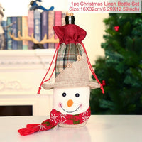 Christmas Bottle Cover Merry Christmas Decor For Home 2021 The Nightmare Before Christmas Ornments Xmas Gift New Year 2022 Noel