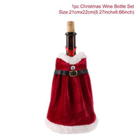 Christmas Bottle Cover Merry Christmas Decor For Home 2021 The Nightmare Before Christmas Ornments Xmas Gift New Year 2022 Noel