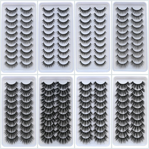 10pairs of false eyelashes natural mink false eyelashes make up  thick and soft eyelashes female makeup eyelashes free shipping