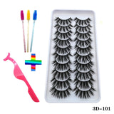 10pairs of false eyelashes natural mink false eyelashes make up  thick and soft eyelashes female makeup eyelashes free shipping