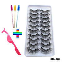 10pairs of false eyelashes natural mink false eyelashes make up  thick and soft eyelashes female makeup eyelashes free shipping