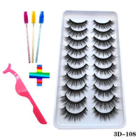 10pairs of false eyelashes natural mink false eyelashes make up  thick and soft eyelashes female makeup eyelashes free shipping