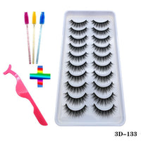 10pairs of false eyelashes natural mink false eyelashes make up  thick and soft eyelashes female makeup eyelashes free shipping