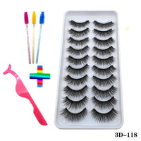 10pairs of false eyelashes natural mink false eyelashes make up  thick and soft eyelashes female makeup eyelashes free shipping