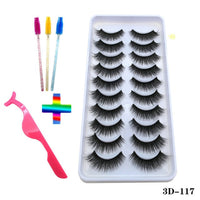 10pairs of false eyelashes natural mink false eyelashes make up  thick and soft eyelashes female makeup eyelashes free shipping