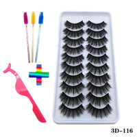 10pairs of false eyelashes natural mink false eyelashes make up  thick and soft eyelashes female makeup eyelashes free shipping