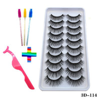 10pairs of false eyelashes natural mink false eyelashes make up  thick and soft eyelashes female makeup eyelashes free shipping