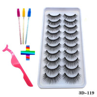 10pairs of false eyelashes natural mink false eyelashes make up  thick and soft eyelashes female makeup eyelashes free shipping