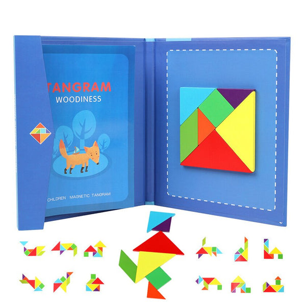 Wooden DIY Magnetic Jigsaw Puzzle Training Game Set Board Baby Montessori Educational Toys for Children Learning Developing Toy