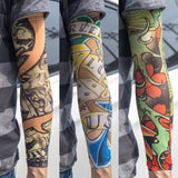 3PCS/lot new mixed 100%Nylon elastic Fake temporary tattoo sleeve skull wolf totem dragon designs body Arm stockings cool men