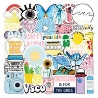 50/100pcs Vinyl Cute Nature VSCO Girl Stickers for Water Bottles Waterproof Aesthetic Stickers for Girls for Laptop Phone Car
