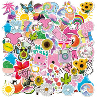 50/100pcs Vinyl Cute Nature VSCO Girl Stickers for Water Bottles Waterproof Aesthetic Stickers for Girls for Laptop Phone Car
