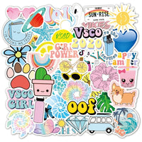 50/100pcs Vinyl Cute Nature VSCO Girl Stickers for Water Bottles Waterproof Aesthetic Stickers for Girls for Laptop Phone Car