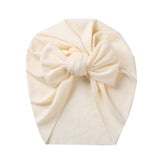 Solid Ribbed Bunny Knot Turban Hats for Baby Boys Girls Beanies Striped Thin Elastic Caps Bonnet Newborn Toddler 0-4T Headwraps
