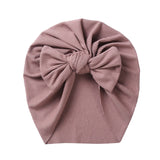 Solid Ribbed Bunny Knot Turban Hats for Baby Boys Girls Beanies Striped Thin Elastic Caps Bonnet Newborn Toddler 0-4T Headwraps